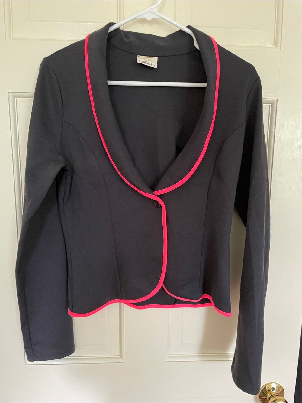 Solemio Black Top with Pink Logo Detail